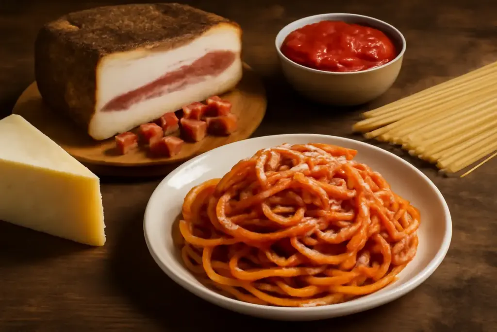 La vera ricetta dell’amatriciana romana: il tipo di guanciale che conquista tutti